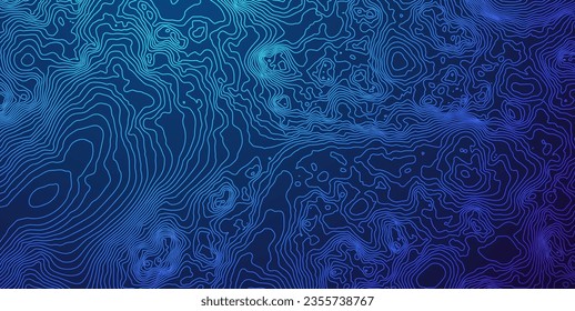 Sea Ocean Depth Topographic Topo Map Banner Background. Curvy Wavy Lines Vector Illustration. Hills, Rivers and Mountains. Geography Concept. svg