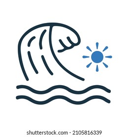 Sea, ocean icon. Simple editable vector design isolated on a white background.