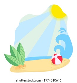 Sea or ocean landscape sea beach vector image.