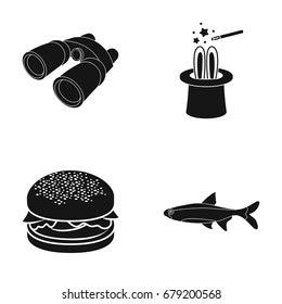 sea, ocean, meat and other web icon in black style. food, treat, fish icons in set collection.