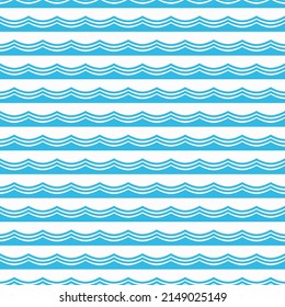 Olas de surf marinas y oceánicas sin fisuras, fondo vectorial de marea ondulada. Tumbas de olas de agua azul y curvas de marea o curvas de agua que fluyen, fondo marino con ondas onduladas