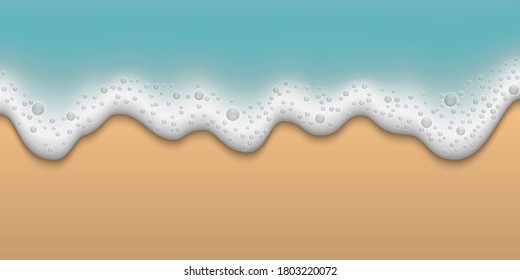 Sea or ocean wave foam texture isolated on beach background