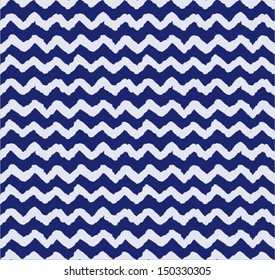 Sea / ocean wave, hand drawn seamless pattern, abstract ornament, japan / china background. Vector illustration