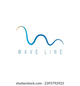 sea ocean wave line logo simple monoline style vector icon symbol illustration