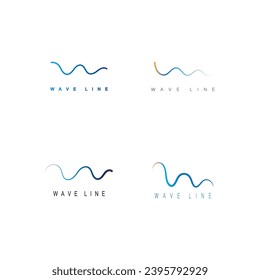 logotipo de la línea de onda oceánica simple estilo monolina símbolo del icono