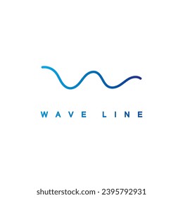 logotipo de la línea de onda oceánica simple estilo monolina símbolo del icono