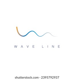 Logo der Meereswellen-Linie einfache monoline Art Vektorsymbol