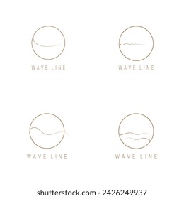 sea ocean wave line logo simple monoline style vector icon symbol illustration