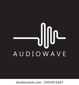 Sea Ocean Wave Line Logo Simple Monoline Style Ilustración de Vector