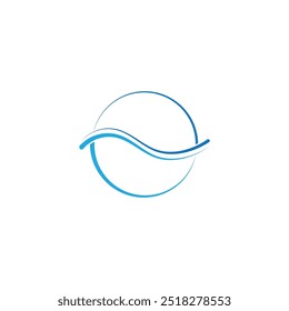 sea ocean wave line logo simple monoline style vector icon symbol illustration