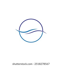 sea ocean wave line logo simple monoline style vector icon symbol illustration