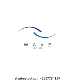 sea ocean wave line logo simple monoline style vector icon symbol illustration