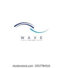 sea ocean wave line logo simple monoline style vector icon symbol illustration