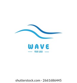 sea ocean wave line logo simple monoline style vector icon symbol illustration
