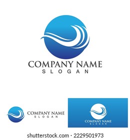 Sea ocean wave logo simple monoline style vector icon symbol illustration