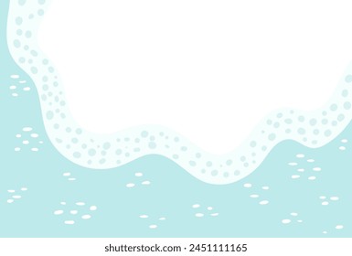 Sea, ocean waves lapping on shore, seaside top view on transparent background. Hand drawn flat style design, vector backdrop. Summer print, seasonal element, holidays, vacations, outdoors, beach