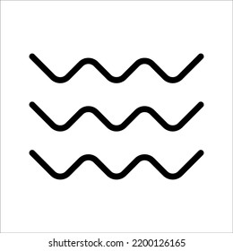 Sea, ocean waves vector illustration simple flat line, icon, symbol set