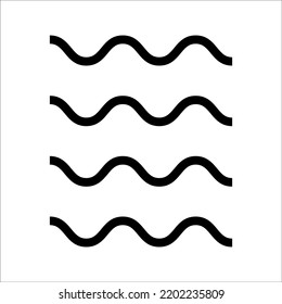 Mar, ondas oceánicas ilustración vectorial línea plana simple, icono, conjunto de símbolos