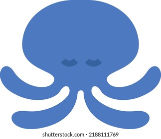 Sea octopus, illustration, vector on a white background.