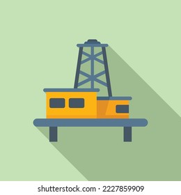 Sea oil extraction icon flat vector. Global climate. Planet energy