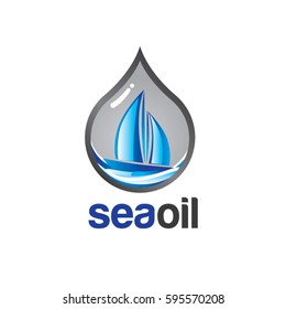 Sea Oil Mining Logo Sign Symbol Icon
