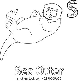 Sea Otter Alphabet ABC Coloring Page S