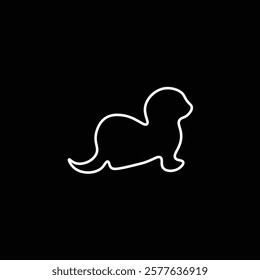 Sea Otter animal minimal line art Logo 