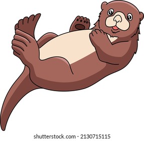 Sea Otter Cartoon Clipart Illustration