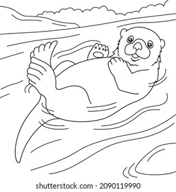 Sea otter Coloring Page for Kids