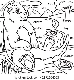 Sea Otter Coloring Page for Kids