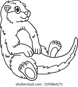 Sea Otter Isolated Coloring Page for Kids