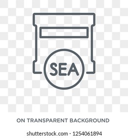 sea Package icon. Trendy flat vector sea Package icon on transparent background from Nautical collection. High quality filled sea Package symbol use for web and mobile