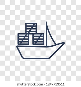 sea Package icon. Trendy linear sea Package logo concept on transparent background from Nautical collection