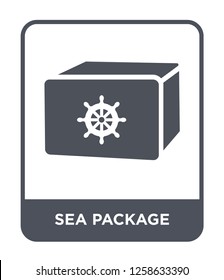 sea package icon vector on white background, sea package trendy filled icons from Nautical collection, sea package simple element illustration