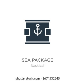 Sea package icon vector. Trendy flat sea package icon from nautical collection isolated on white background. Vector illustration can be used for web and mobile graphic design, logo, eps10