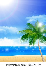 Sea palm summer background