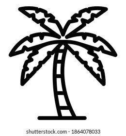 Sea palm tree icon. Outline sea palm tree vector icon for web design isolated on white background