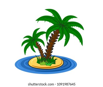 sea palms water (Vector)