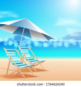 Vistas al mar, fondo tropical vectorial de la playa. ilustración vectorial