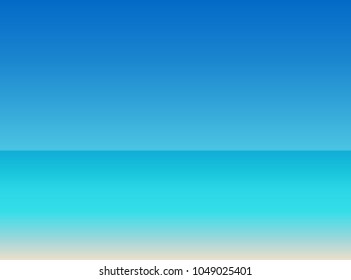 Sea panorama. Vector background. Blue ocean. Vector template.  Blue sea and sky background.