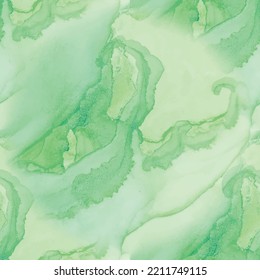 Sea Pastel Template. Water Seamless Ocean. Green Watercolor Ocean. Blue Ink Paint. Pastel Seamless Background. Green Wave Background. Sea Abstract Background. Green Pastel Water. Wave Texture Vector
