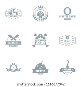 Sea pathway logo set. Simple set of 9 sea pathway vector logo for web isolated on white background