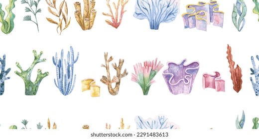 Sea pattern. Abstract endless background on the marine theme. Vector. Perfect for design templates, fabric, wallpaper, wrapping and textile.