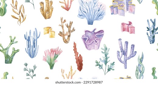 Sea pattern. Abstract endless background on the marine theme. Vector. Perfect for design templates, fabric, wallpaper, wrapping and textile.