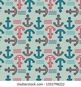 Sea pattern with anchor