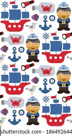 sea pattern design. vector illustration