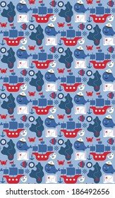 sea pattern design. vector illustration
