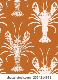 sea pattern with lobster,seamless pattern.