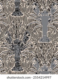 sea pattern with lobster,seamless pattern.