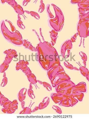 sea pattern with lobster,seamless pattern.	